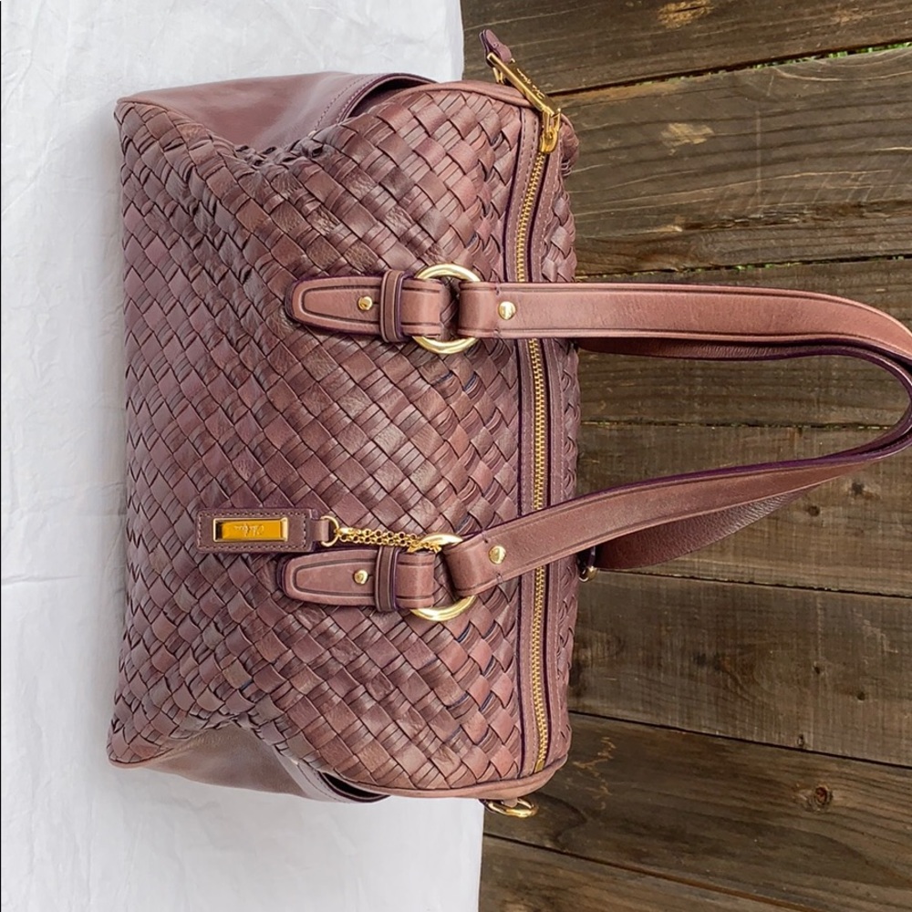 COLE HAAN plum supple leather medium size satchel.